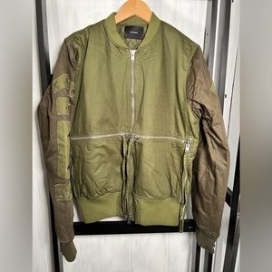 Stampd 'Time & 1 World' Sage Green Bomber Jacket, DETAILS, Large, New No Tags